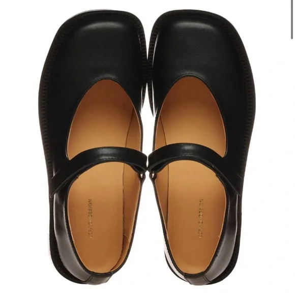 6cRAyon Leather Mary Janes EU 45 Black Minimalist Unisex Shoes 🖤 - Picture 3 of 11